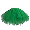 LOKLNEYK Falda Tul Mujer, Carnaval Mujer Midi Elástica Minifalda Brillo Irregular Disfraz para Ballet Brillante Cortas Adulto Plisada para Carnaval Semana Santa Fiesta Halloween 13#Verde M