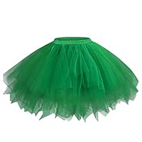 LOKLNEYK Falda Tul Mujer, Carnaval Mujer Midi Elástica Minifalda Brillo Irregular Disfraz para Ballet Brillante Cortas Adulto Plisada para Carnaval Semana Santa Fiesta Halloween 13#Verde M