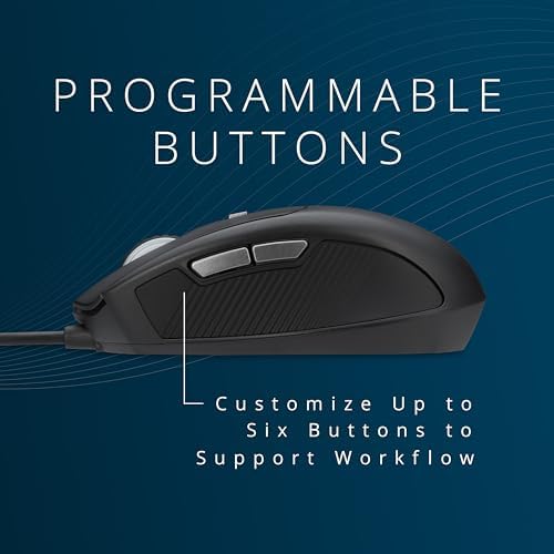 Kensington USB-C Wired Mouse, Pro Fit Ergo MY435 EQ Wired Mouse, for Small to Medium-Sized Hand, Programmable Buttons, Quiet-Click Buttons, USB-C Connection - Black (K72512NA) - 3