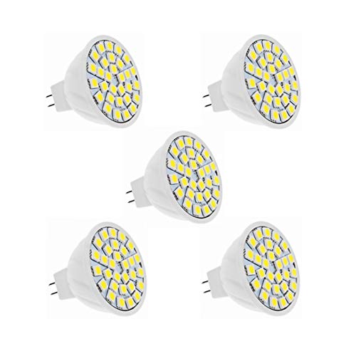 Lampadine a LED MR16 24 V ingresso con base GU5.3 equivalente a 30 W alogena di ricambio 4 W 24 V faretto con 300 lumen confezione da 5 (colore: bianco caldo)
