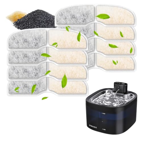 Filter für Katzenbrunnen, 8 Stück Filter + 8 Stück Schaumstofffilter, 3.5L Katzenbrunnen Haustierbrunnen Ersatzfilter, Geeignet für W02B(Filterelement Alter Bauart – Neues Modell ASIN: B0H4KFWRN4)