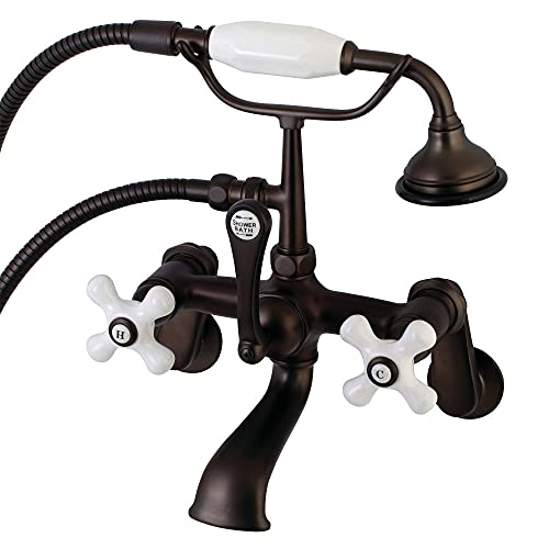 Kingston Brass AE59T5 Aqua Vintage Clawfoot Tub Faucet, 7, Oil Rubbed Bronze