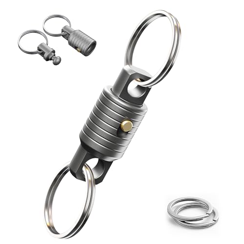 Image of Secbolt Titanium Quick Release Keychain Heavy-Duty Detachable Clip, Anti-Lost EDC Key Holder Ring for Men Women
