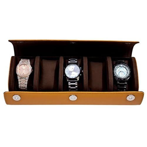 Image of THE CASE PU Leather Premium Smart Watch Case for Men & Women For 5 Slots Watch Roll Organizer