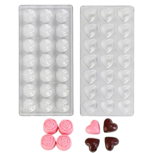 2 Pièces Moule Transparent à Chocolat, Moule Chocolat, Moule à