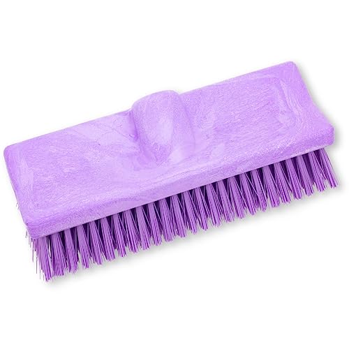 Image of SPARTA 40423EC68 Plastic Floor Scrub Brush, Wall Brush, Equipment Brush With Nonabsorbent Bristles For Industrial Kitchens, Hospitals, Commercial Cleaning, 10 Inches, Purple, (Pack of 2)