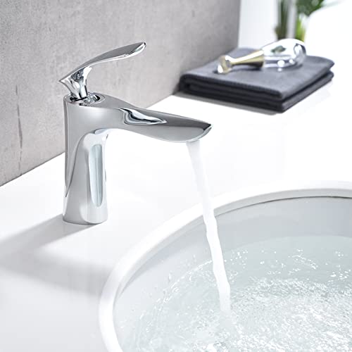 Grifo mezclador de baño para lavabo, grifo de cocina, grifo de latón cromado, grifo de fregadero de guardarropa caliente y frío, doble control, un solo agujero con 2 mangueras, resistente a la