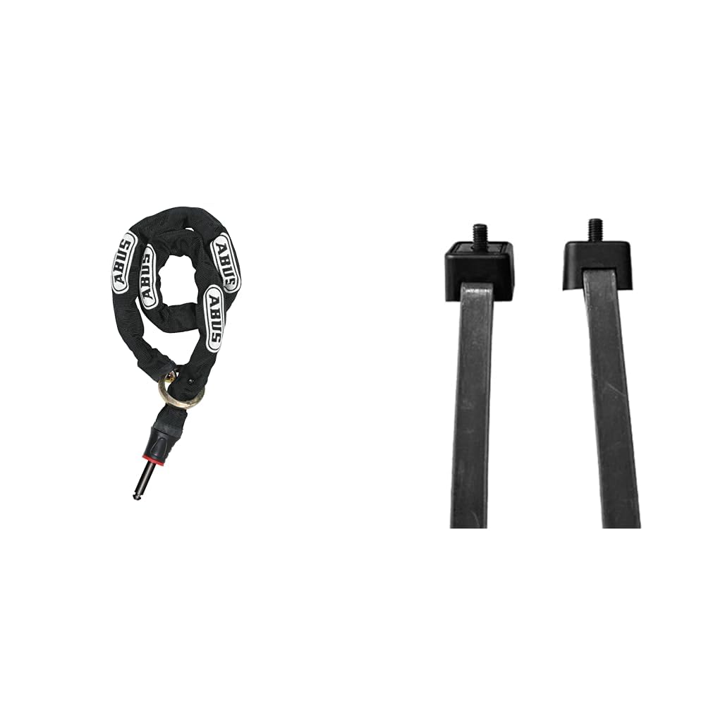 ABUS Rahmenschloss-Einsteckkette – Adaptor Chain 2.0 8KS & Spannbänder LH-Adapter - zur Befestigung von Rahmenschlössern am Rad - Schwarz