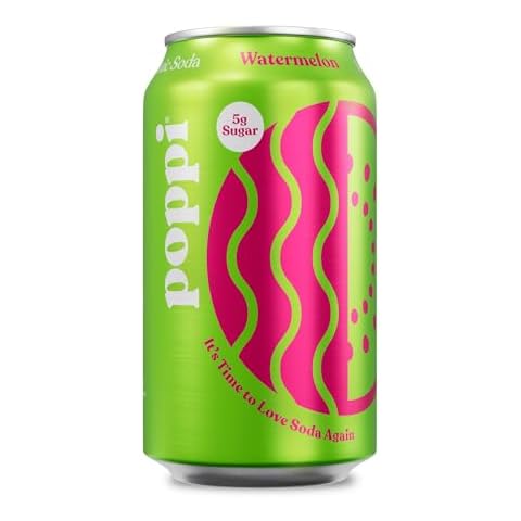 Poppi Prebiotic Soda For A Health Gut, Watermelon, Kosher, Gluten Free & Non-GMO, 12 Fluid Ounce Cover