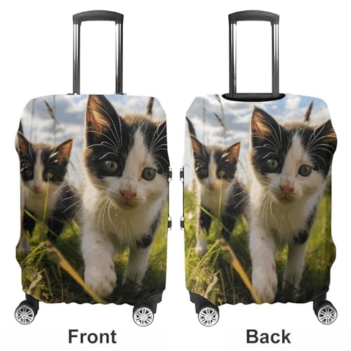 Carry on Luggage Cover Little Cat on The Grass Suitcase Covers for Luggages Tsa Approved Travel Luggage Sleeve Protector Elastic Suitcase Protector Anti-Scratch Washable Fits 19-30 Inch Case -L3