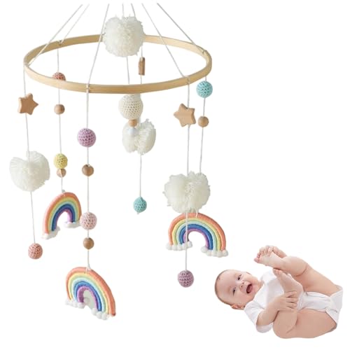 Mobile bébé arc-en-ciel cadeau de naissance avec perles crochet - 6