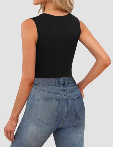 OwnTime Womens Square Neck Tank Tops Dressy Summer Sleeveless Shirts Sexy Going Out Fitted Trendy Tops T Shirts Blouses4