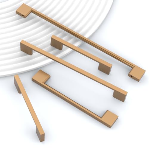 9BUILD 10 Pack Champagne Bronze Cabinet Pulls 10 Inch Champagne Kitchen Cabinet Handles, Cabinet Hardware for Cupboard Drawer Pulls by 9BUILD - Used condition - Image 4