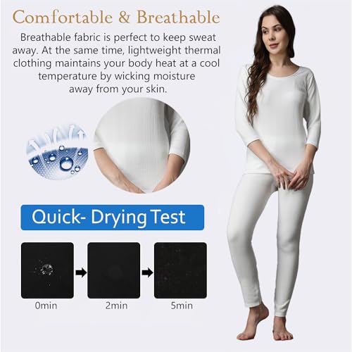 Image of FF Winter Wear Thermal Upper Vest and Bottom Lower Warmer Combo for Women Long Johns Underwear Set