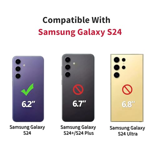 CIVICASEA for Samsung Galaxy S24 5G Wallet Case, Flip Case with RFID Blocking Credit Card Holder, PU Leather Matching Phone Case Samsung S24 Red&