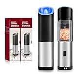 Simple Deluxe Upgraded Gravity Electric Salt and Pepper Grinder Set, Adjustable...