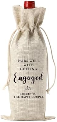 Engagement Wine Gift Bag for Couples and Celebrations