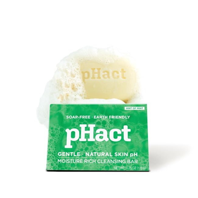 ANDREW LESSMANpHact Moisture-Rich, Soap-Free Cleansing Bar Hint of Mint. Natural Skin pH. All Skin Types - Even Sensitive Skin. Hypoallergenic. Dermatologist Tested. 12 Pack 4.25 oz each