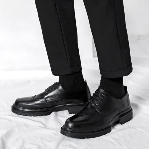 Men's Dress Shoes Lace Up Leather Formal Business Oxford Shoes Retro Dress Shoes for Men Business Work Office Dress Shoes2