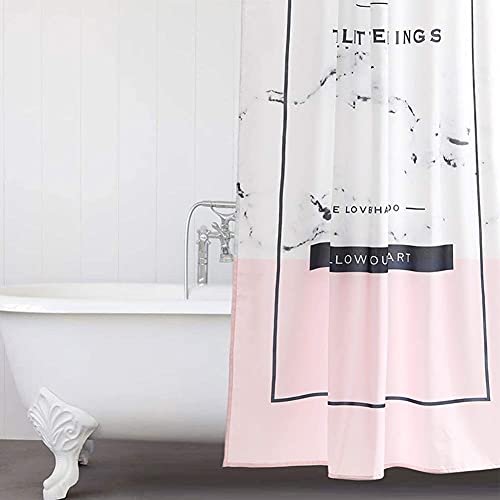 Rideau de douche imperméable en tissu polyester long avec effet 3D relief - 4
