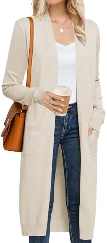 GRACE KARIN Women’s 2025 Trendy Long Cardigans Sweater Lightweight Open Front Long Sleeve Maxi Duster Coats with Pockets GRACE KARIN Women’s 2025 Trendy Long Cardigans Sweater Lightweight Open Front Long Sleeve Maxi Duster Coats with Pockets