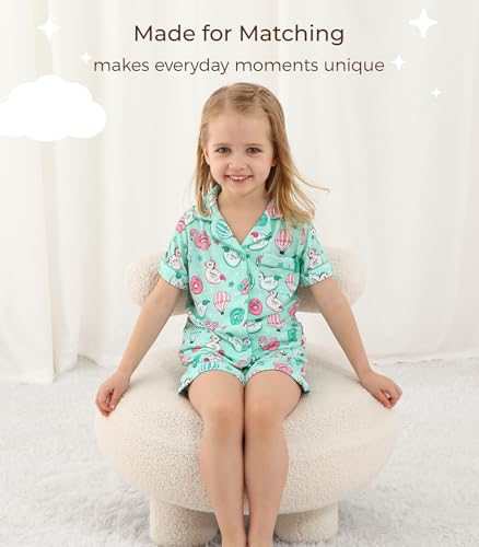 Image of Toddler Boys Girls Clothes Set Viscose from Bamboo Home Outfit Button Down Top Clothing Sets Soft with Pockets 2-5T