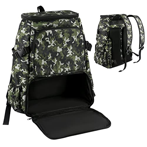 Mouhike Fishing Tackle Backpack With Rod Holder Large Waterproof Shoulder Storage Bag Fishing Gear Case Sling Tool Bag For Trout Sports Hiking Camping Cycling Travel Hunting (2#Large-Backpack) #TOP8