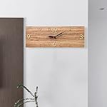 Rustic Wall Clock Silent Non-Ticking, Frameless Art Wall Clocks Farmhouse Wall Décor，Rectangle Handmade Clocks Decorative for Home Living Room Kitchen Office, Battery Operated