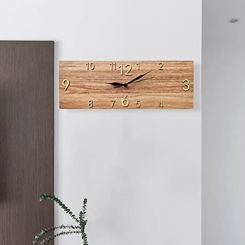 Kolymax Rustic Wall Clock Silent Non-Ticking, Frameless Art Wall Clocks Farmhouse Wall Décor，Rectangle Handmade Clocks Decorative For Home Living Room Kitchen Office, Battery Operated #TOP2