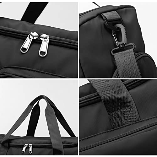 Suruid Sports Gym Duffel Bag with Shoes Compartment and Dry Wet Separated Pocket for Men and Women - Overnight Weekender Training Handbag Yoga Bag - Black by Suruid - Image 6