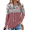Angerella Hoodies for Women Camo Leopard Print Tops Pullover Hooded Sweatshirt Drawstring with Pocket
