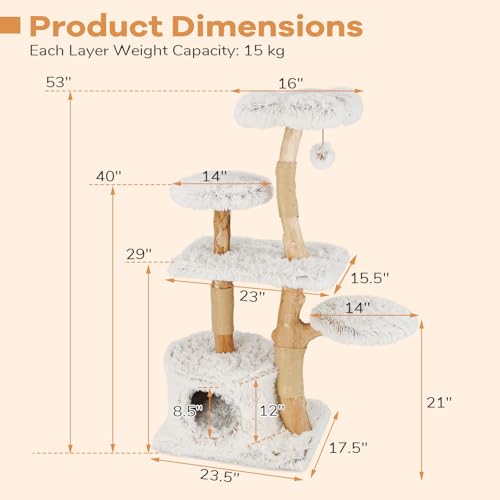 Árbol moderno para gatos PETSITE 53 pulgadas para interiores miniatura 3