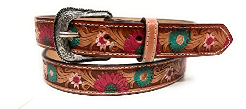 Kids Baby Toddler Western Belt Girls Sunflower Decorated Leather Belt