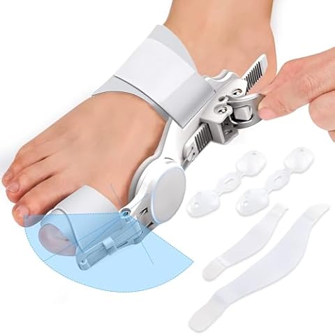 Kutain Bunion Corrector for Women & Men, Orthopedic Toe Straightener, Adjustable Splint Bunion Pads Day Night Support with Toe Separator for Bunion Relief Cover