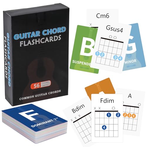 Cartes flash pour accords de guitare, 56 cartes sur la théorie des notes de guitare - Cartes flash...