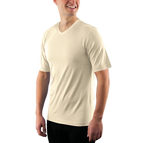 Woolx Ashton - Men's Merino Wool T-Shirt - V Neck Athletic Shirt - Wicks Away Moisture