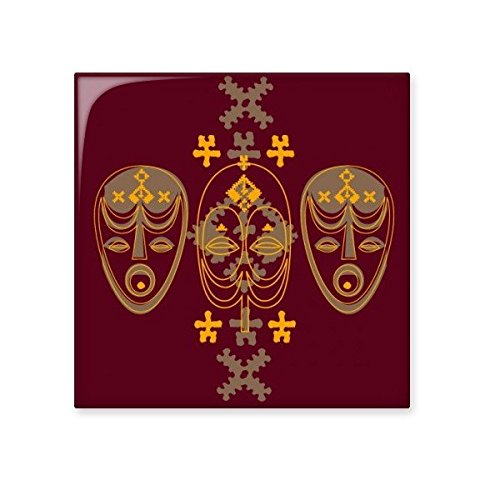 Carreaux céramique d'art Moyen-Age : motif masque rouge exclusif pour décor de cuisine chic