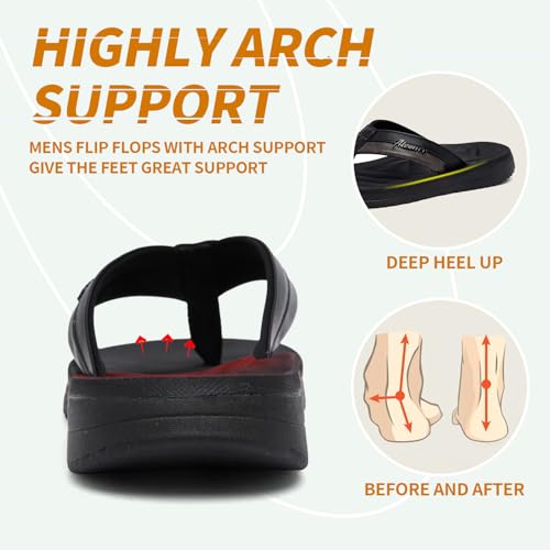 Men's Flip Flops Sandal Casual Comfortable Outdoor Thong Sandals for Men Summer Beach Slides Lightweight Non-Slip Shoes with Soft Cushion Arch Support2