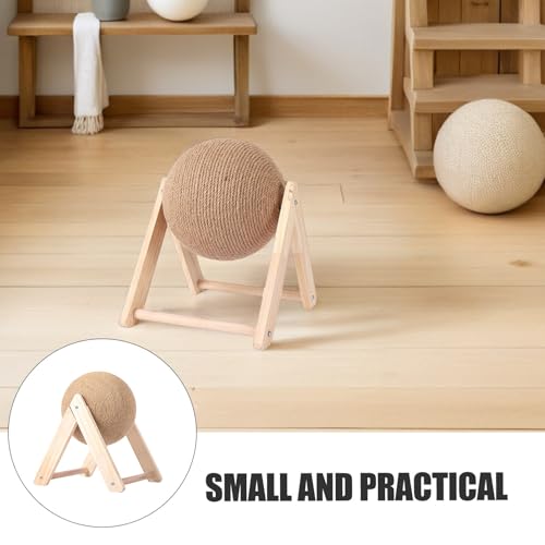 Bola de sisal para rascar BCOATH interactiva con madera giratoria 6