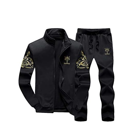 PASOK Men's Casual Tracksuit Full Zip Running Jogging Athletic Sports Jacket And Pants Set Black 2XL