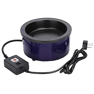 Electric Hot Colla Skillet Regolabile Temperatura 140-220 Gradi 0.6In Profondità Dip Crafts Direttamente Nella Pentola Di Colla Calda UK/EU/US/JP Plug,Blu