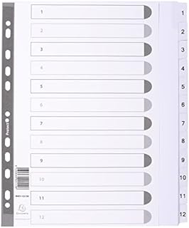 Exacompta - Ref MWD1-5Z - Mylar Printed Indices - For Use WithA4 Documents, Pre-Punched, 160gsm White Card with Reinforced Plastic Tabs, FSC-Certified - 5-Part Dividers (1-5)