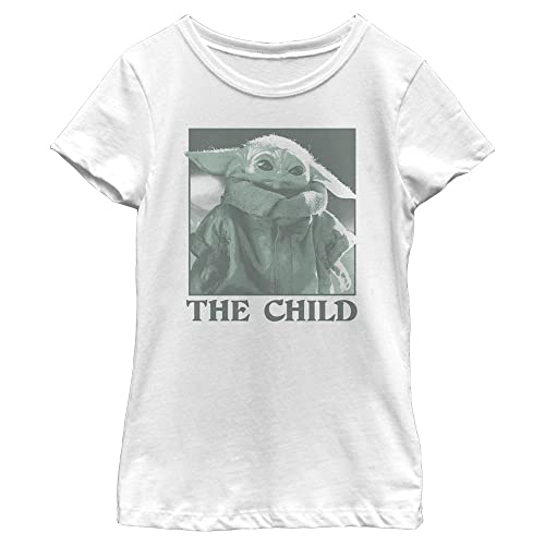 T-shirt Star Wars fille coupe classique en coton avec imprimé Grogu monochrome