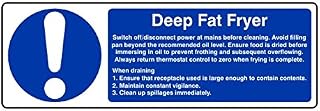 300mmx100mm Deep Fat Fryer Catering Sign Sticker Self Adhesive