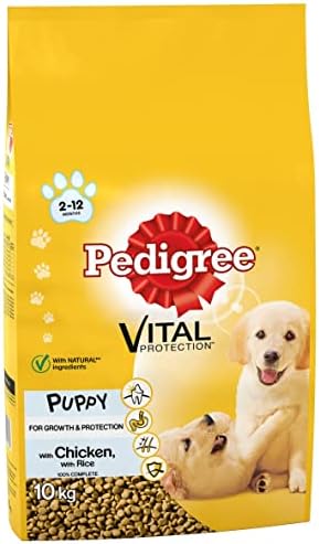 Pedigree Complete dry dog food for puppies, with chicken and rice, (1 x 10 kg)