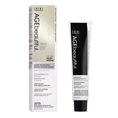 Image of AGE beautiful Permanent Hair Color Cream, 100% Gray Coverage Hair Dye with Biotin Anti-Aging Formula for Fuller, Thicker Hair, Professional Salon Quality
