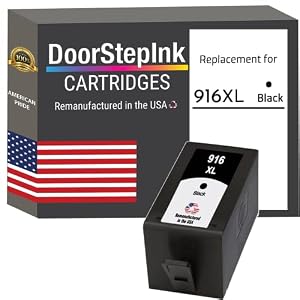 DoorStepInk Cartucho de tinta remanufacturado negro 916XL para HP 916XL – Compatible con OfficeJet Pro 8022/8023/8024/8025/8035/8035e – Alto rendimiento 1 paquete