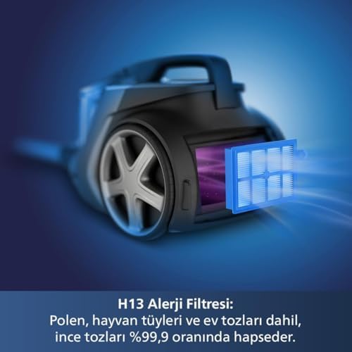 Philips Marathon Ultimate Toz Torbasız Elektrikli Süpürge, 899W, PowerCyclone 10, Süper Turbo Fırça, Sert Zemin Başlığı, XB9155/07 - Görsel 6