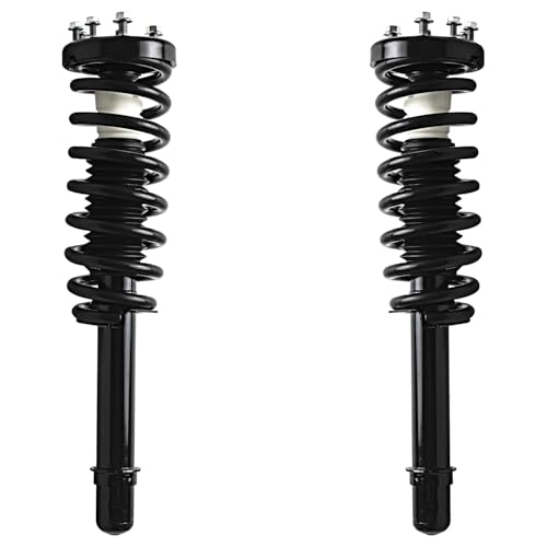 Image of Detroit Axle - 6pc Struts Sway Bars Kit for Acura 2004-2008 TSX, 4 Front Rear Struts with Coil Spring Assembly 2 Front Sway Bar End Links 2005 2006 2007 Replacement Suspension