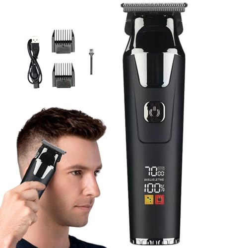 Tondeuse à cheveux homme sans fil rechargeable et sa machine de coupe avec écran numérique noir